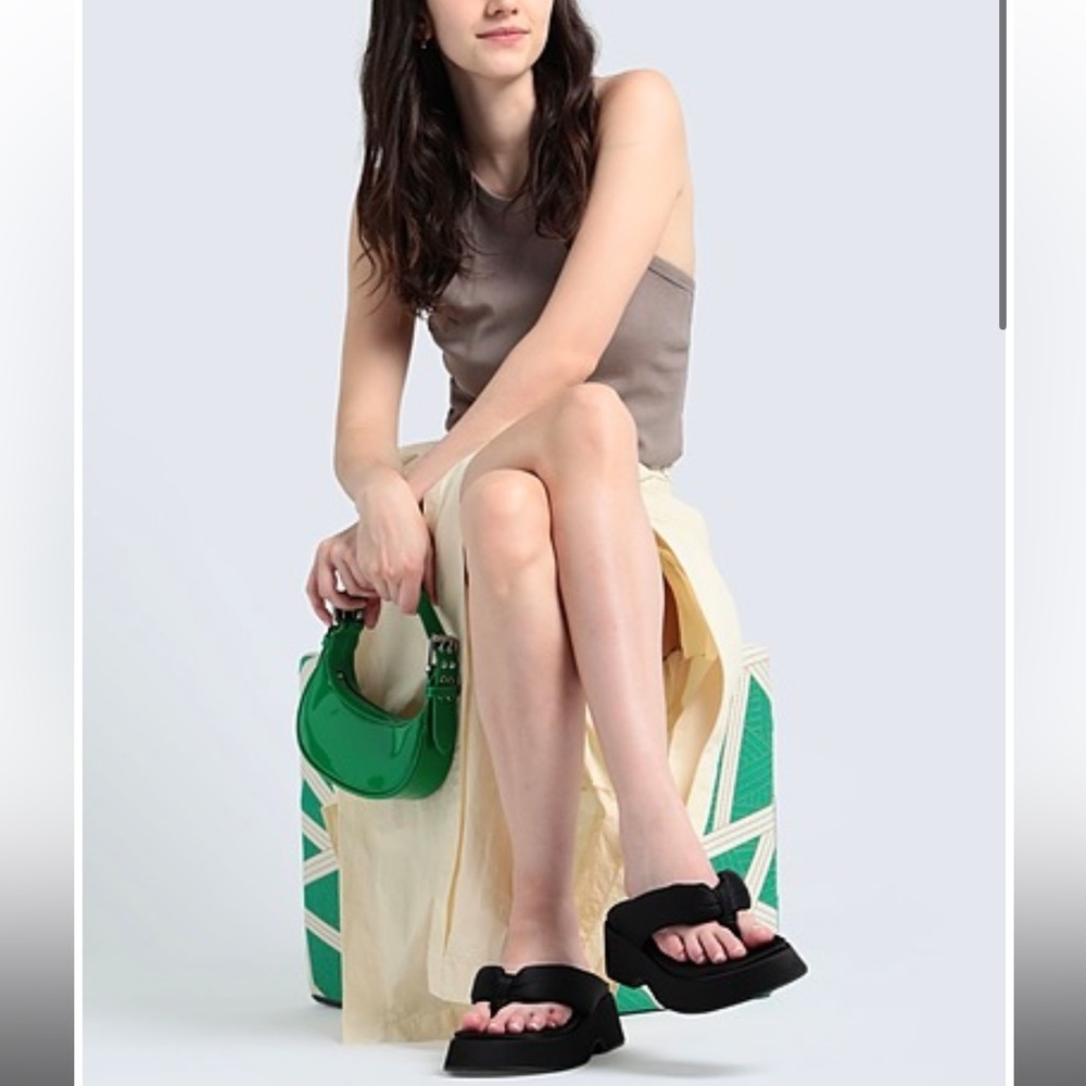 Ganni padded satin platform sandals - Picture 2 of 12